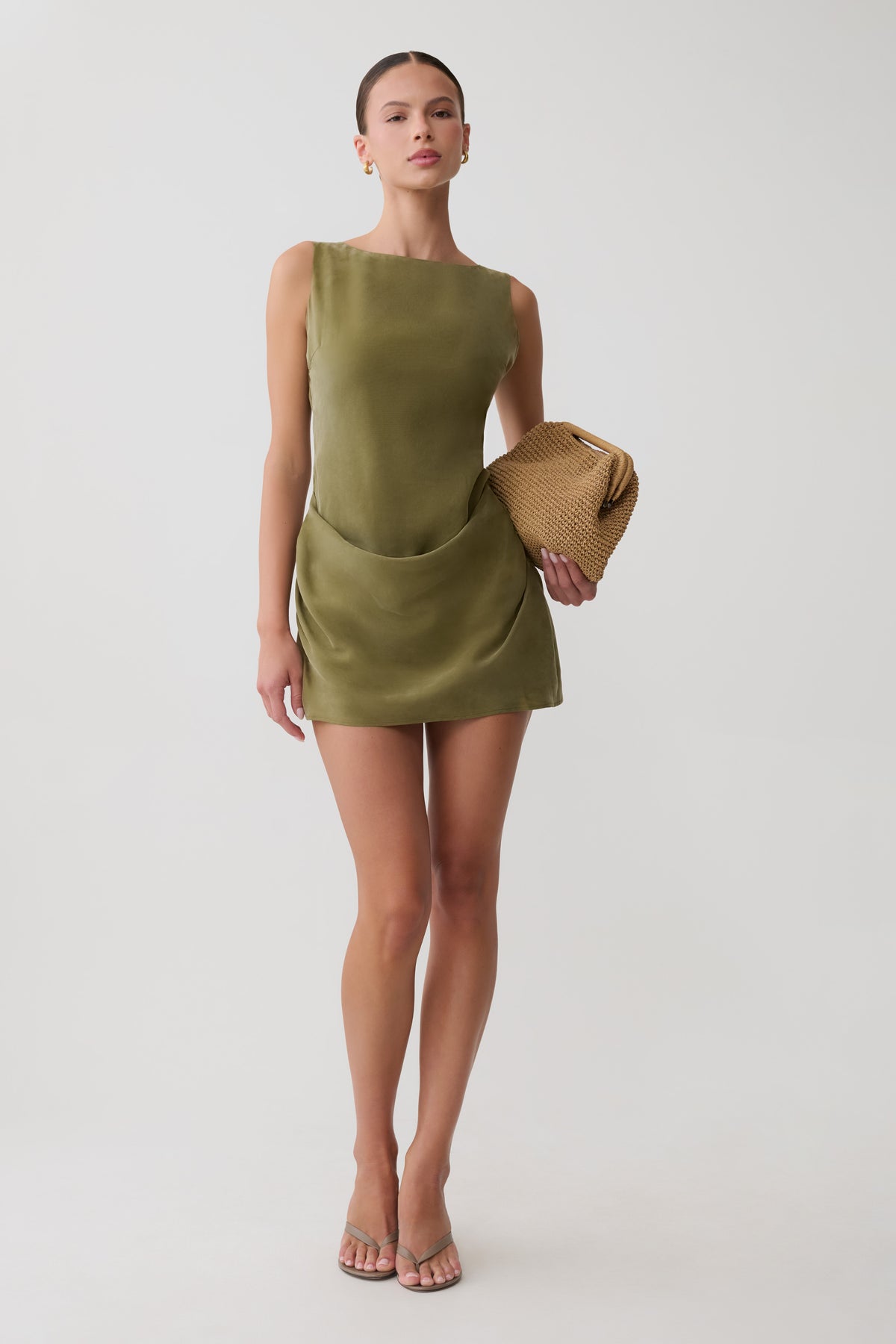 Bexley Draped Mini Dress - Olive #4