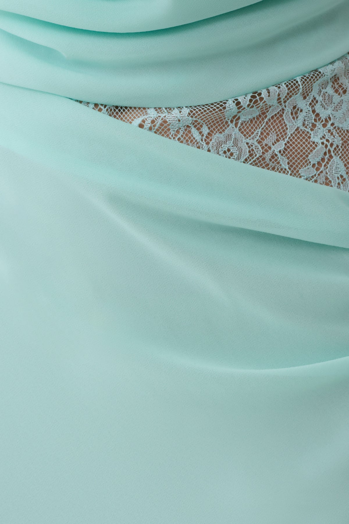 Arra Chiffon And Lace Halter Maxi Dress - Cyan Blue #5