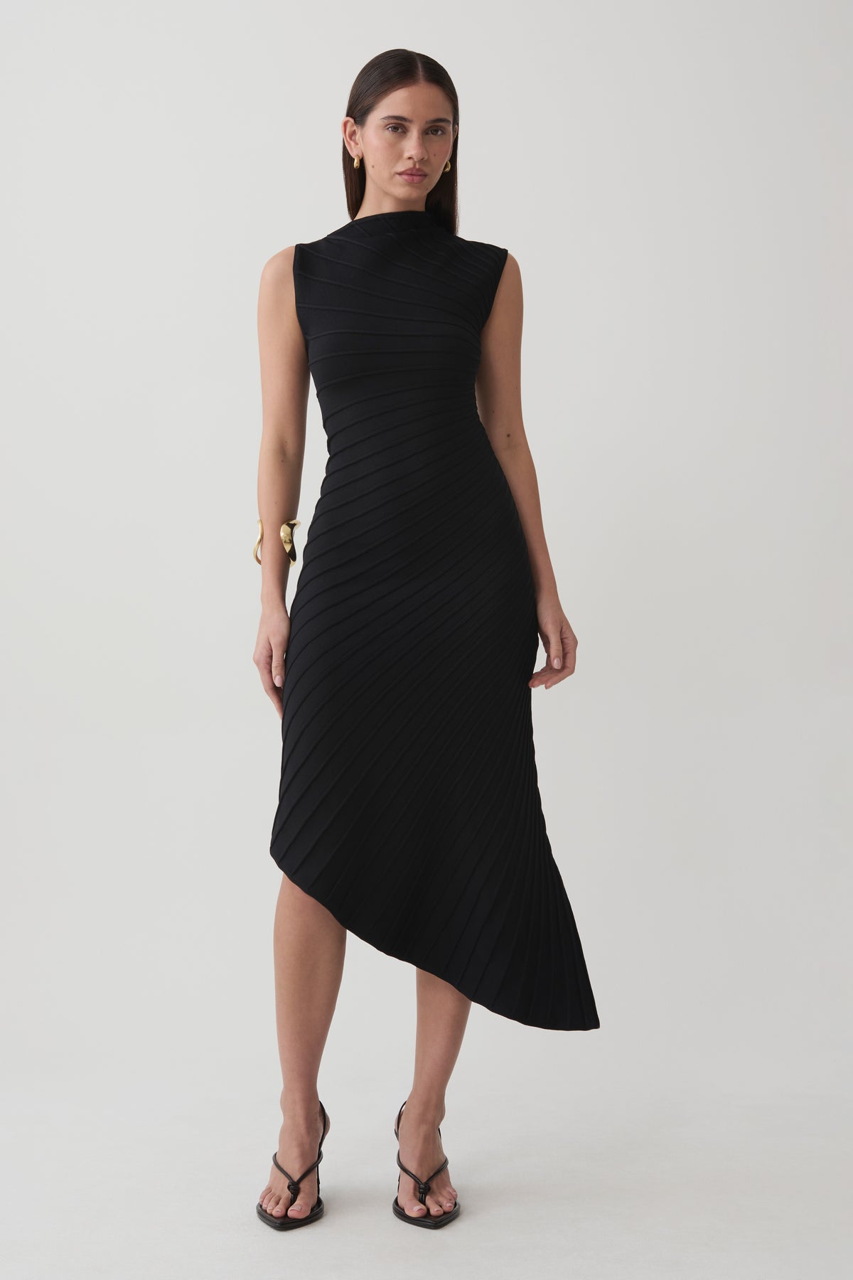 Milasandra Pleated Knit Dress - Black #4