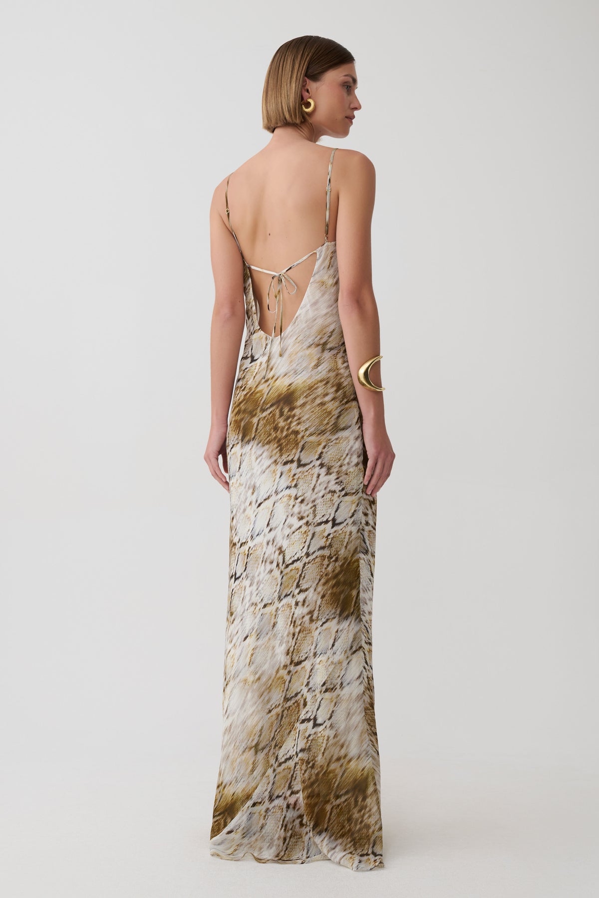 Zoe Cowl Front Printed Maxi Dress - Snake Print #2