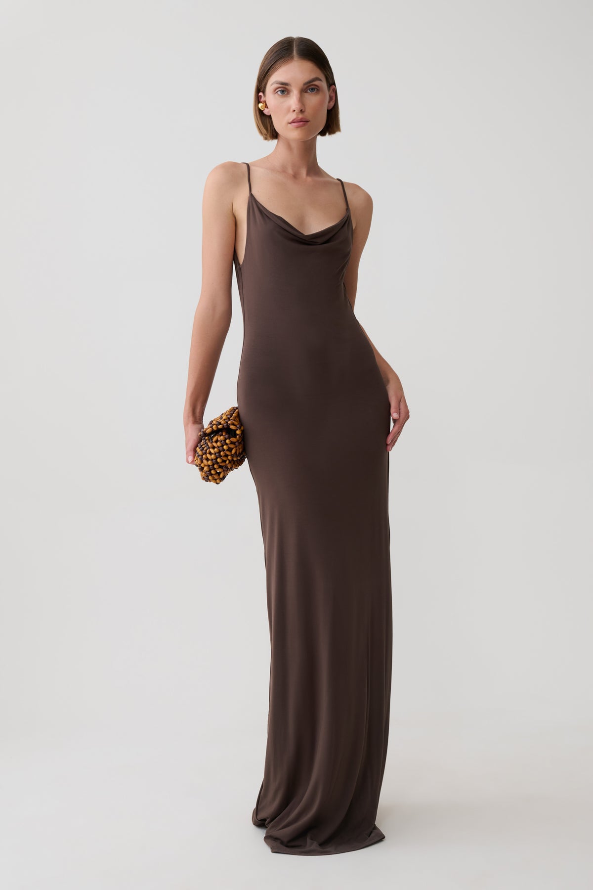 Joni Cowl Maxi Dress - Bitter Chocolate #2