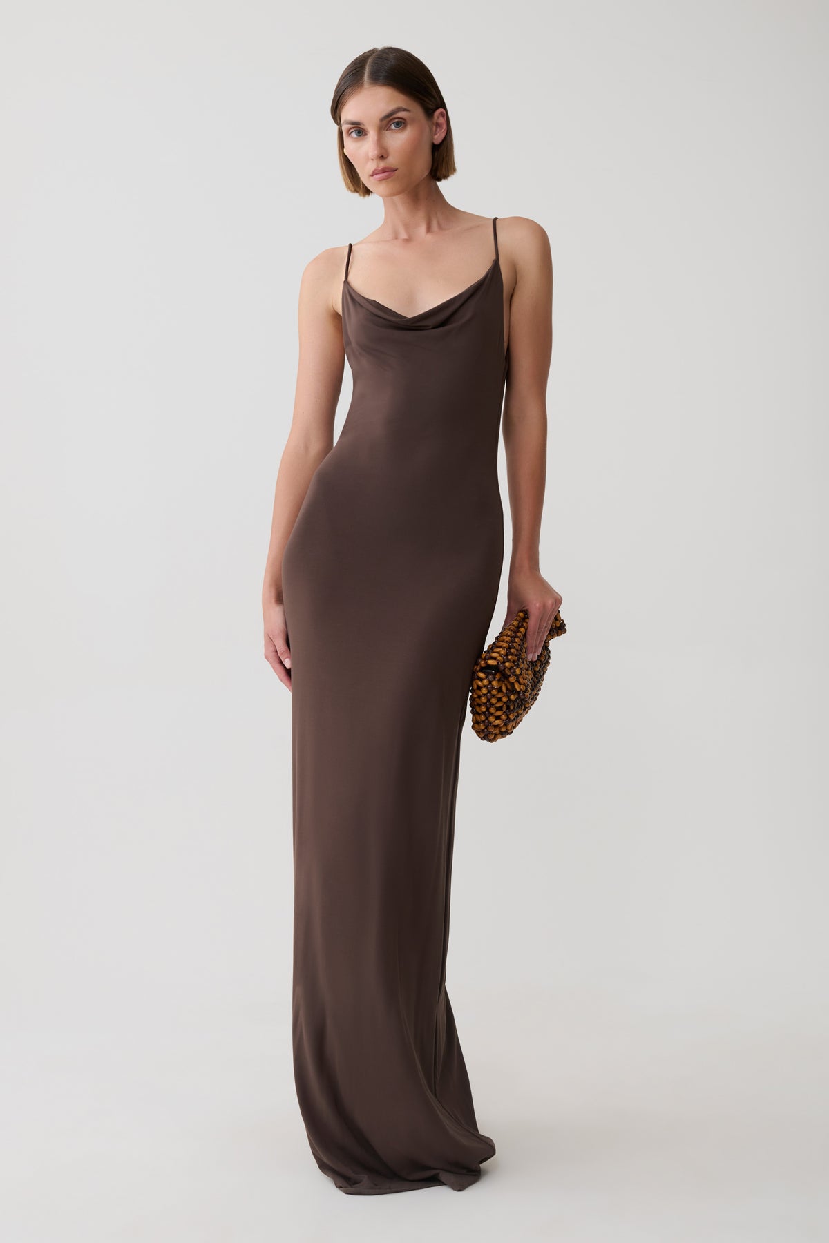 Joni Cowl Maxi Dress - Bitter Chocolate #5