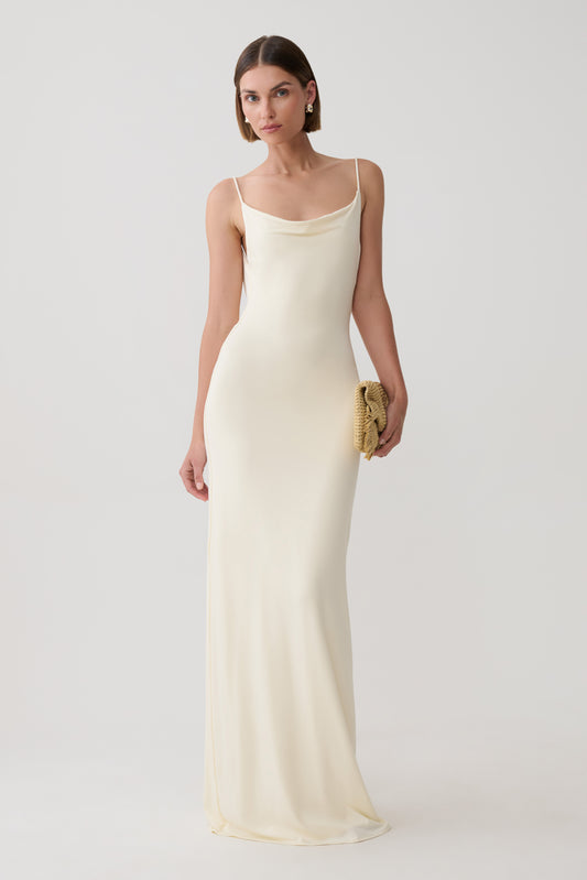 Joni Cowl Maxi Dress - Ivory
