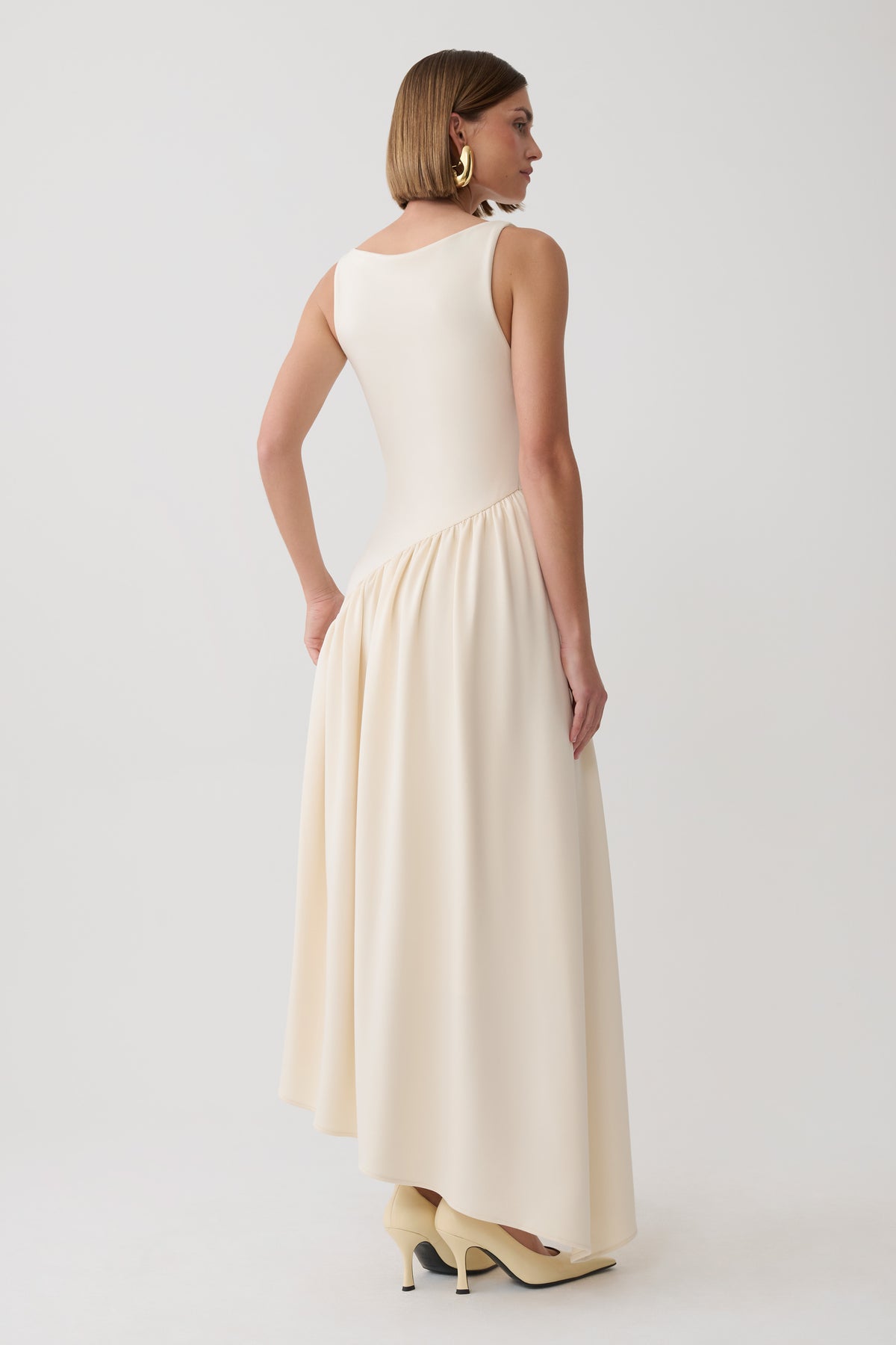 Hester Scuba Midi Dress - Ivory #2