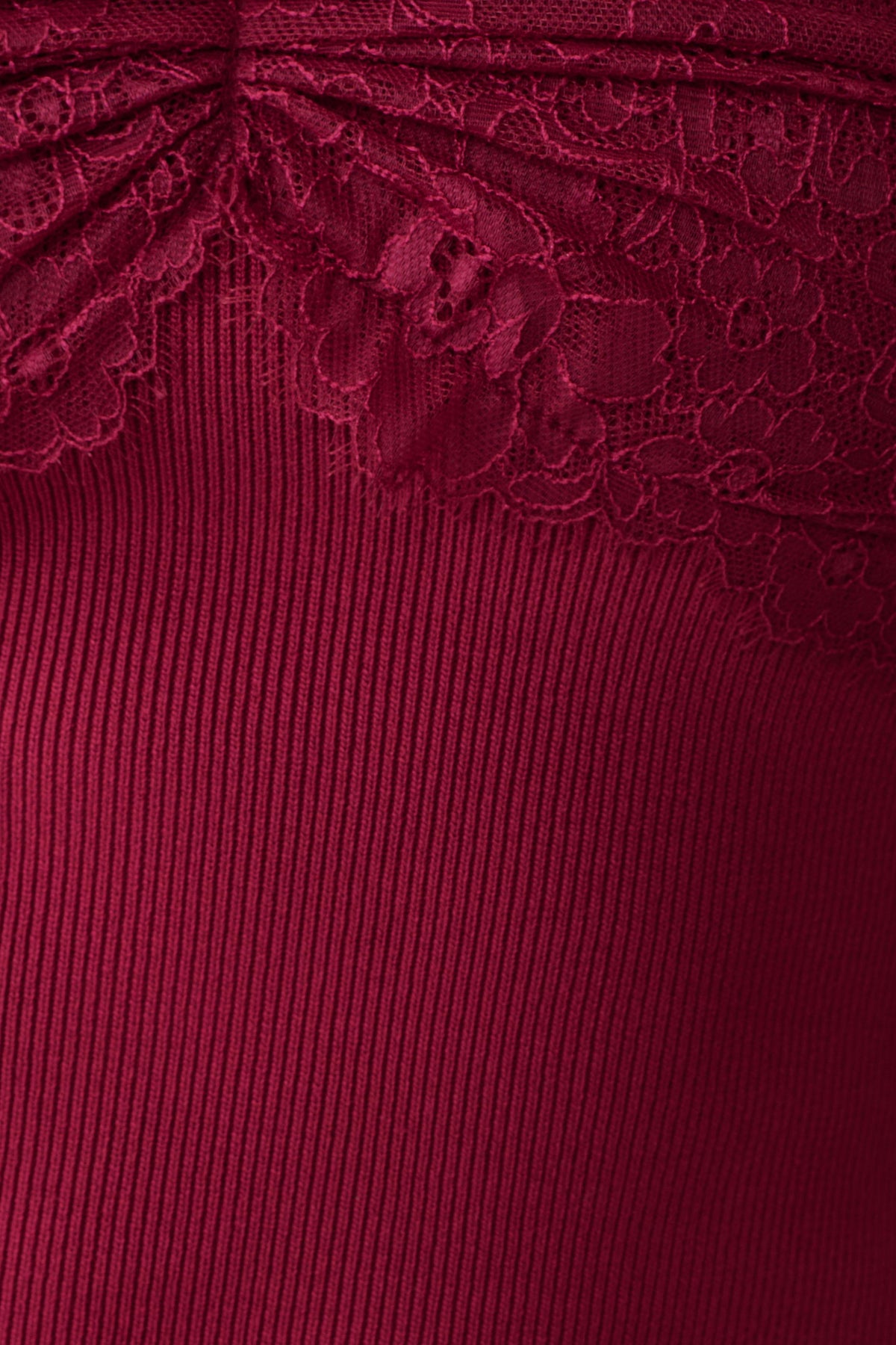 Leny Lace & Bandage Knit Maxi Dress - Burgundy #6
