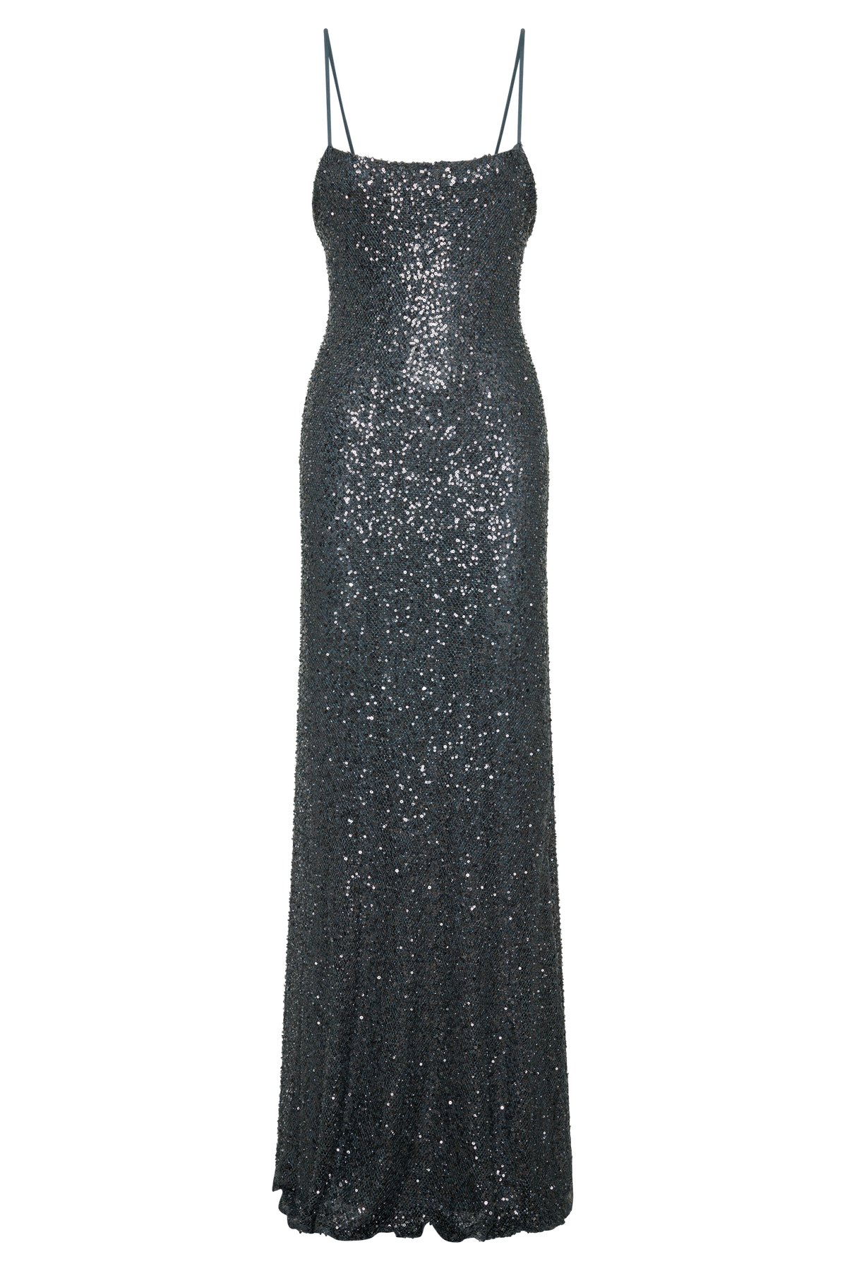 Alyah Beaded Sheer Maxi Dress - Charcoal