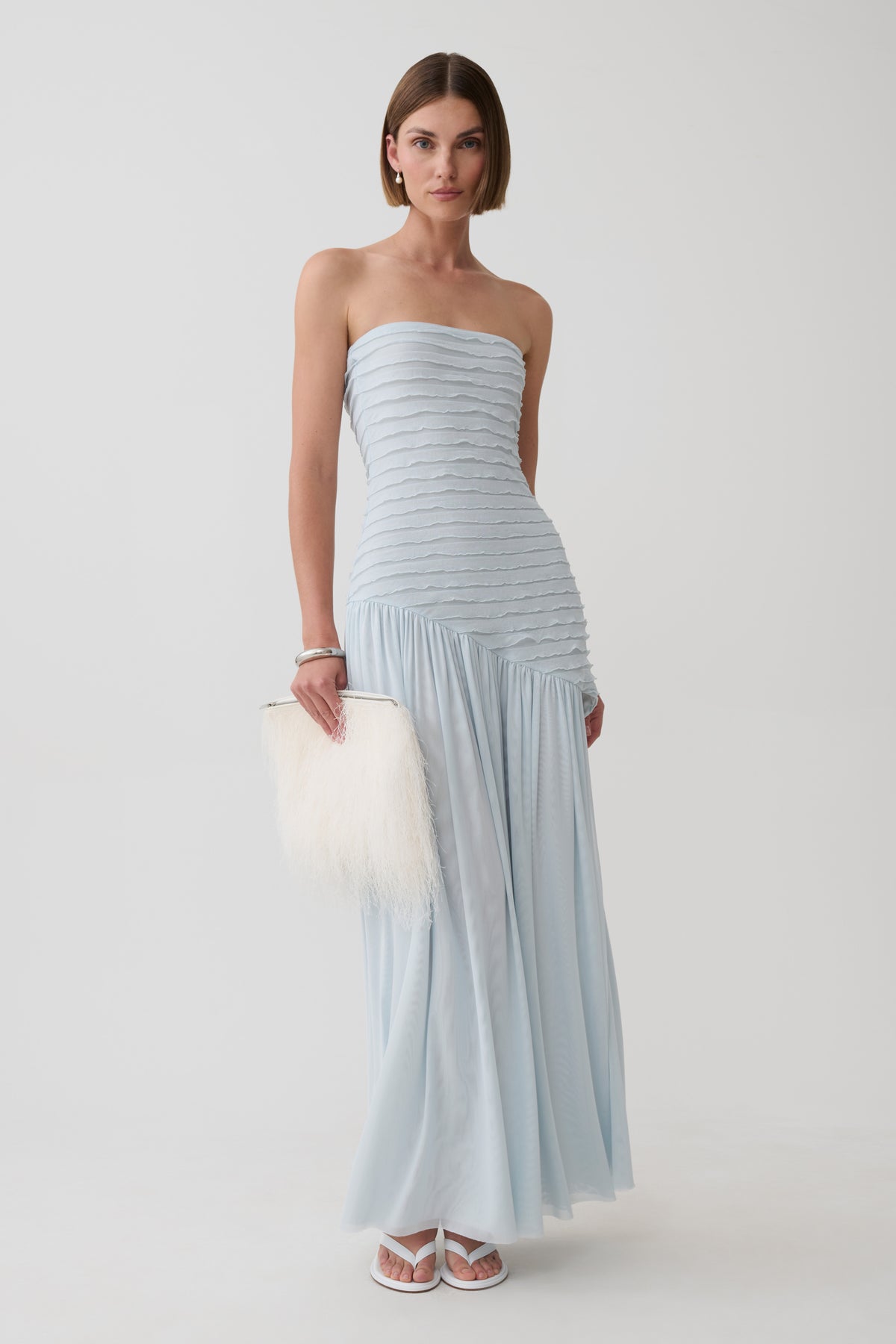 Ciara Frilled Bodice Maxi Dress - Sky Blue #5