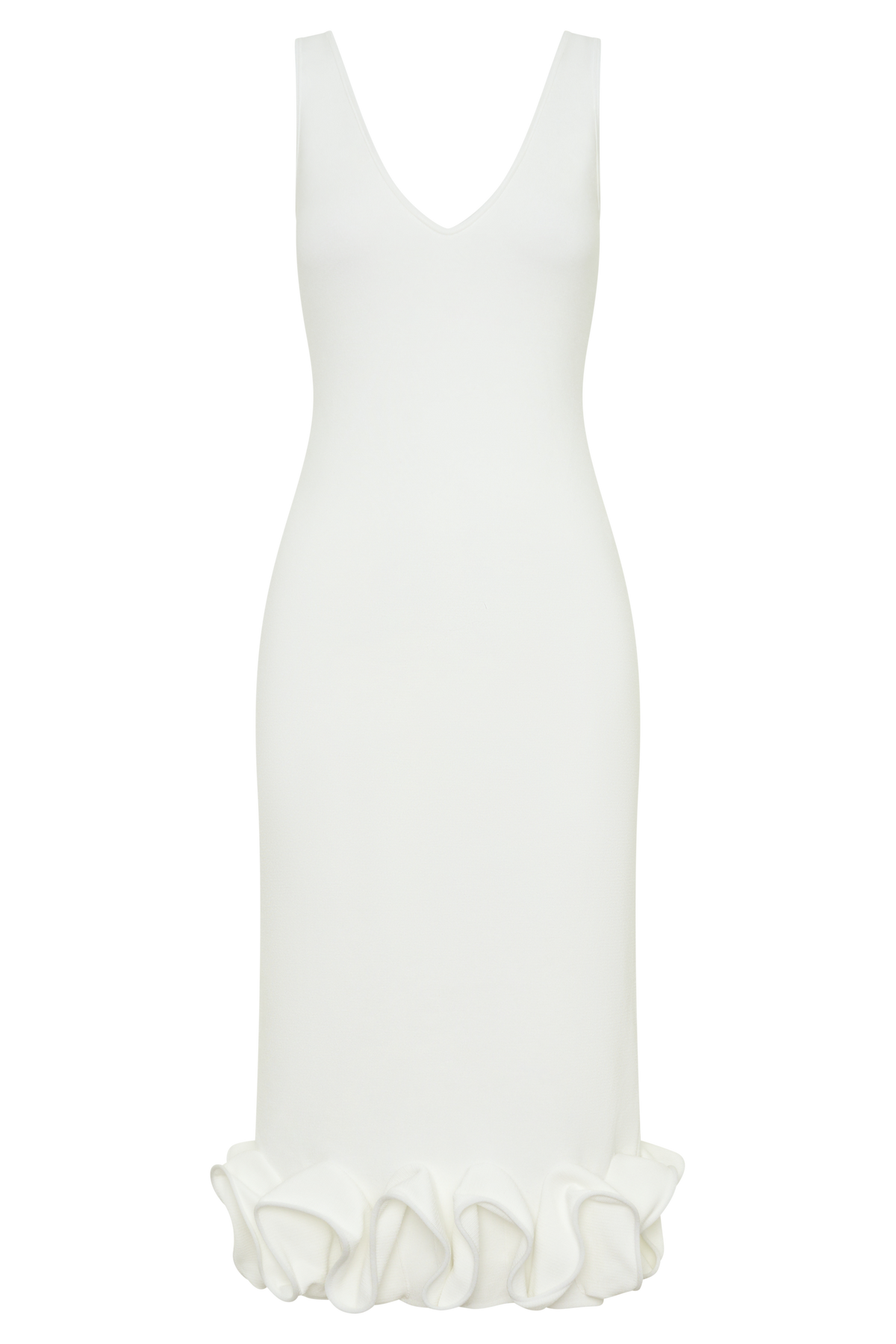 Wendy Wire Hem Knit Midi Dress - White #8