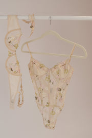 Annette Lace Bodysuit - Nude Floral