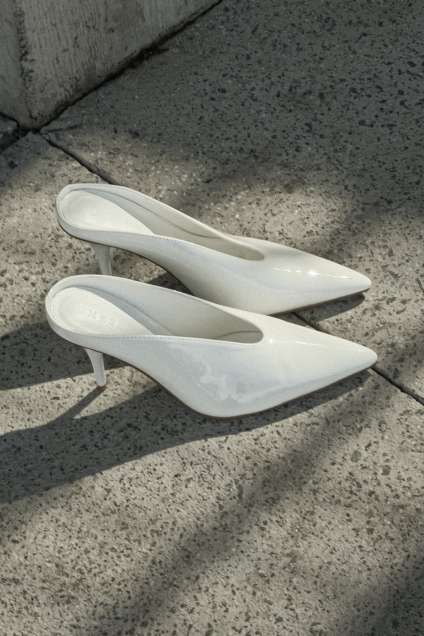 Emerson Patent Faux Leather Point Heel - Ivory #7