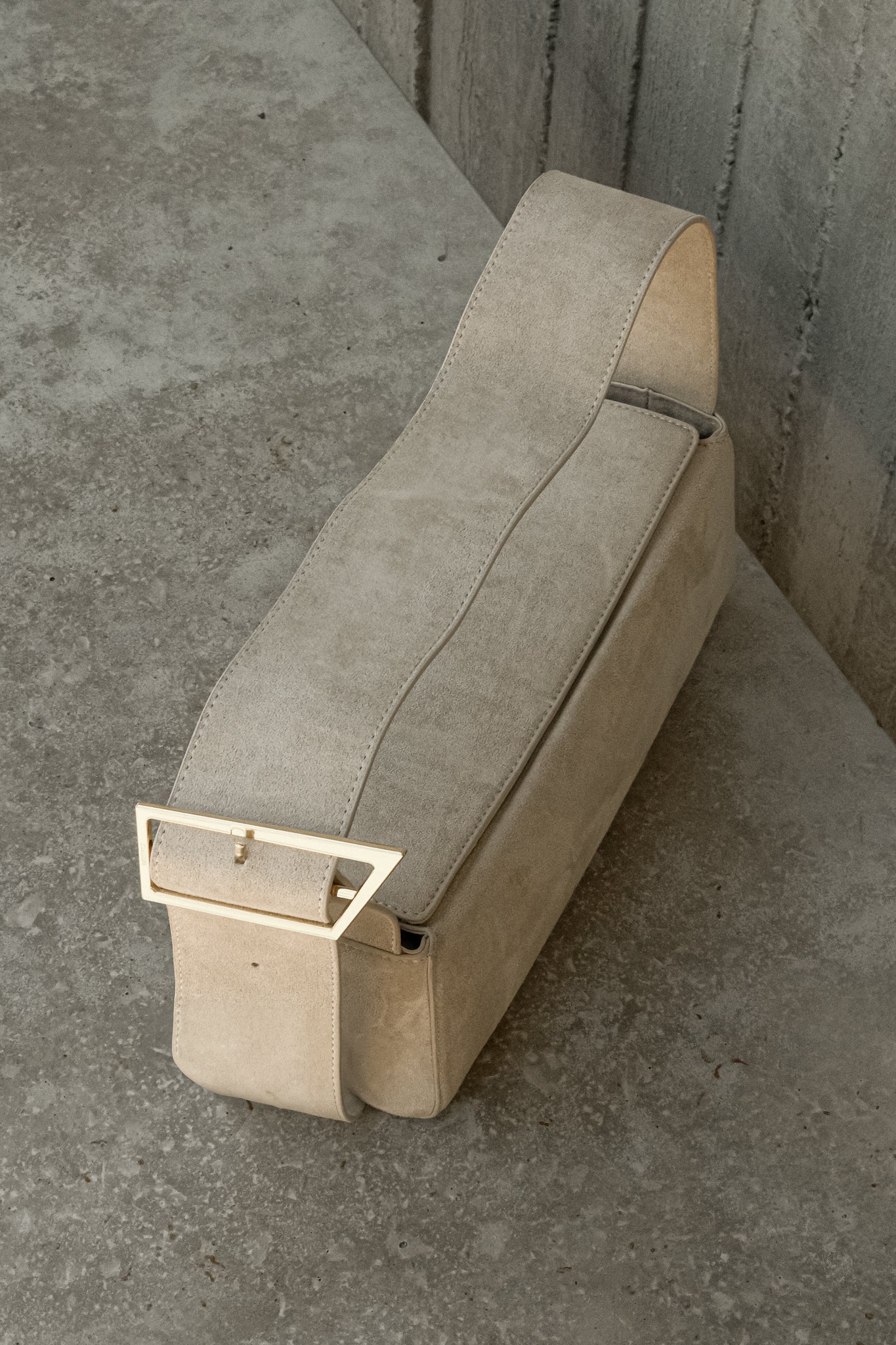 Maria Faux Suede Shoulder Bag - Stone #3