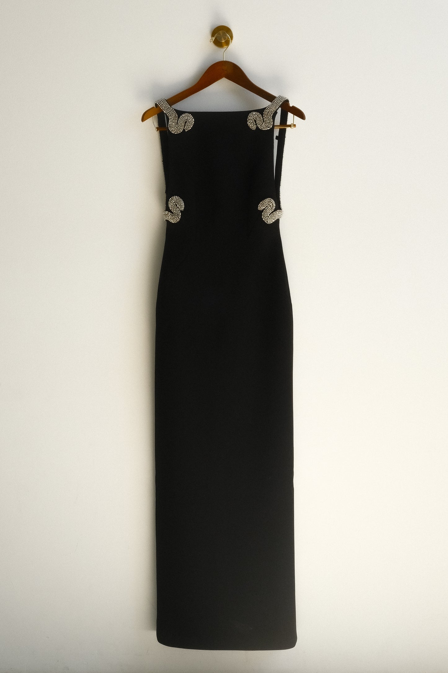 Lorde Embellished Crepe Maxi Dress - Black