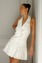 Antoinette Pleated Mini Dress - Ivory