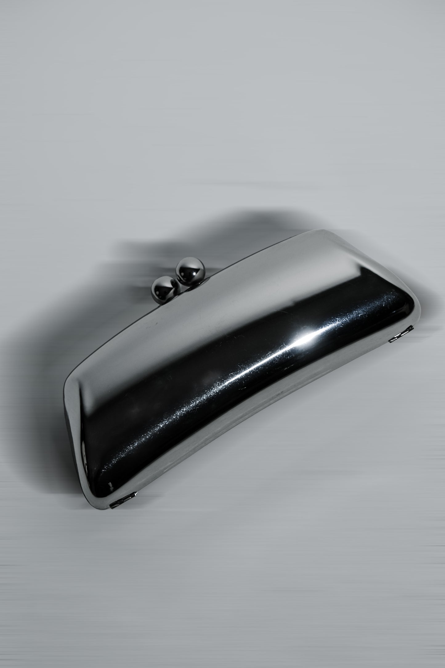 Stacey High Polished Evening Clutch - Silver