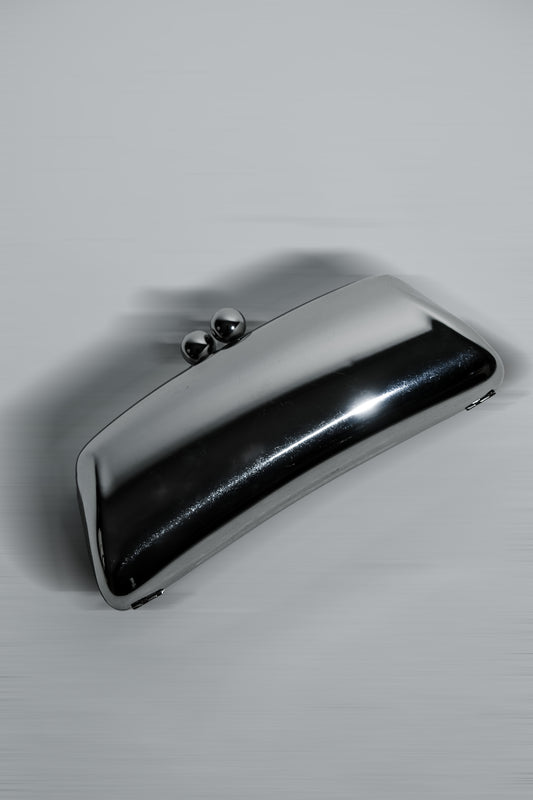 Stacey High Polished Evening Clutch - Silver
