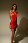 Nathalie Sequin Cowl Bodysuit - Red