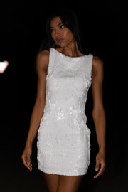 Ayla Sequin Mini Dress - White