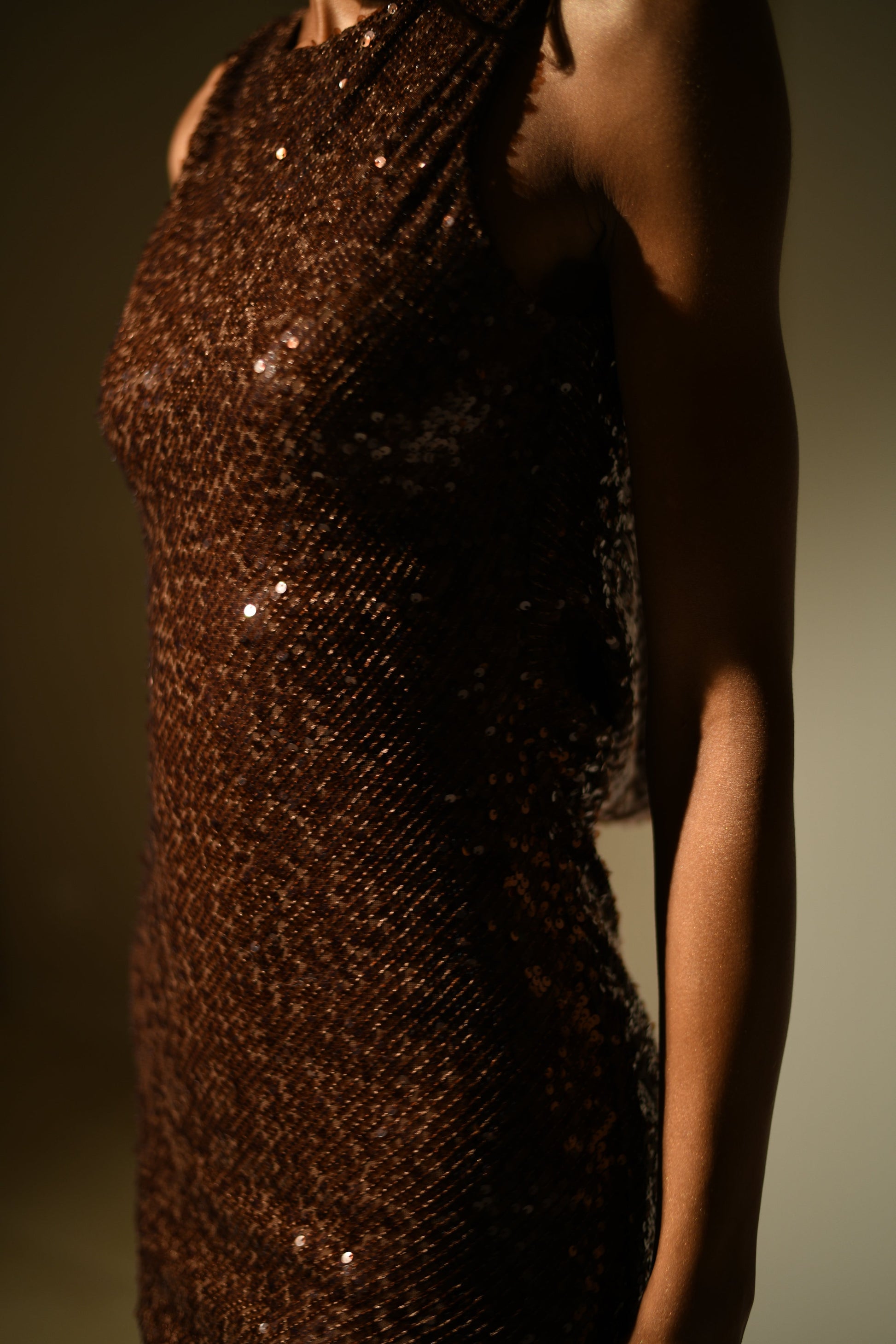 Madera Backless Sequin Maxi Dress - Chocolate #3