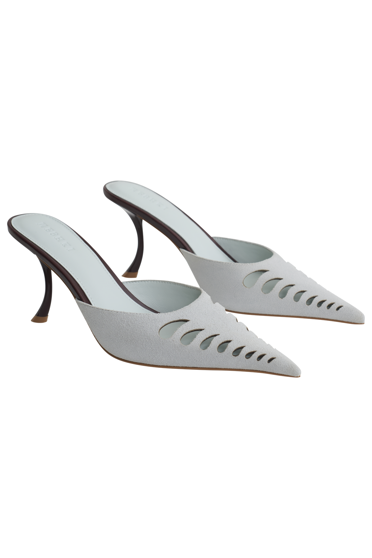 Maddi Pointed Heel - Pale Blue/Burgundy #5