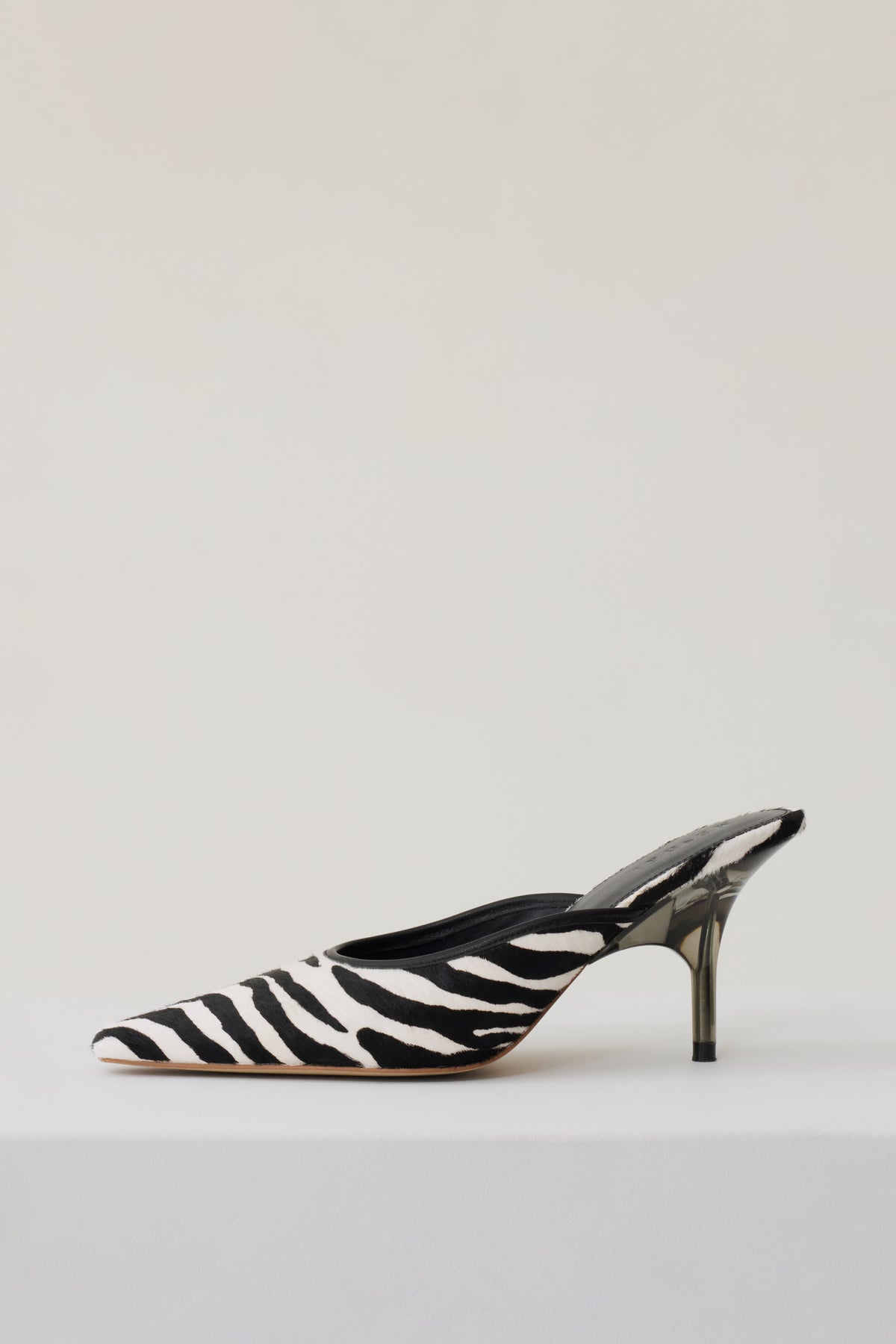 Jules Pointed Toe Mule - Zebra Print