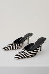 Jules Pointed Toe Mule - Zebra Print