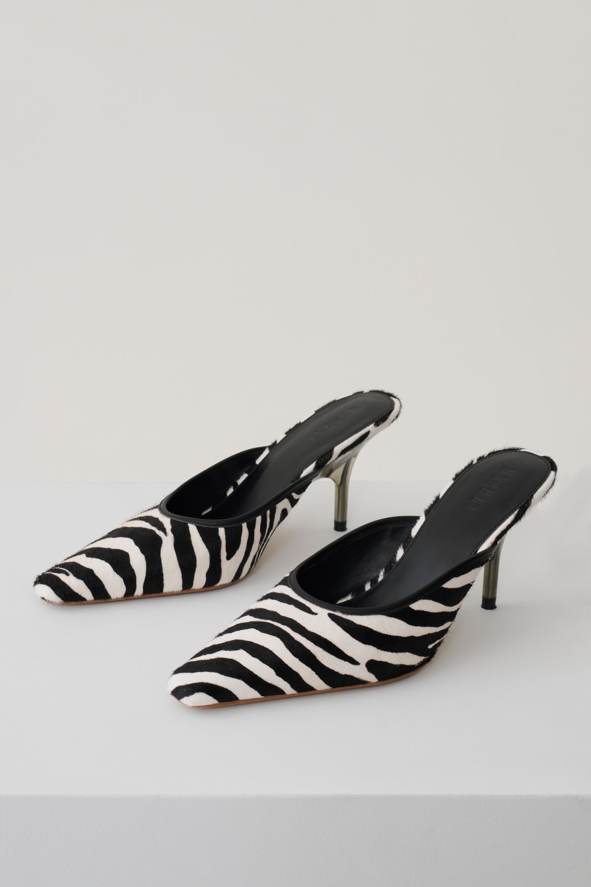 Jules Pointed Toe Mule - Zebra Print