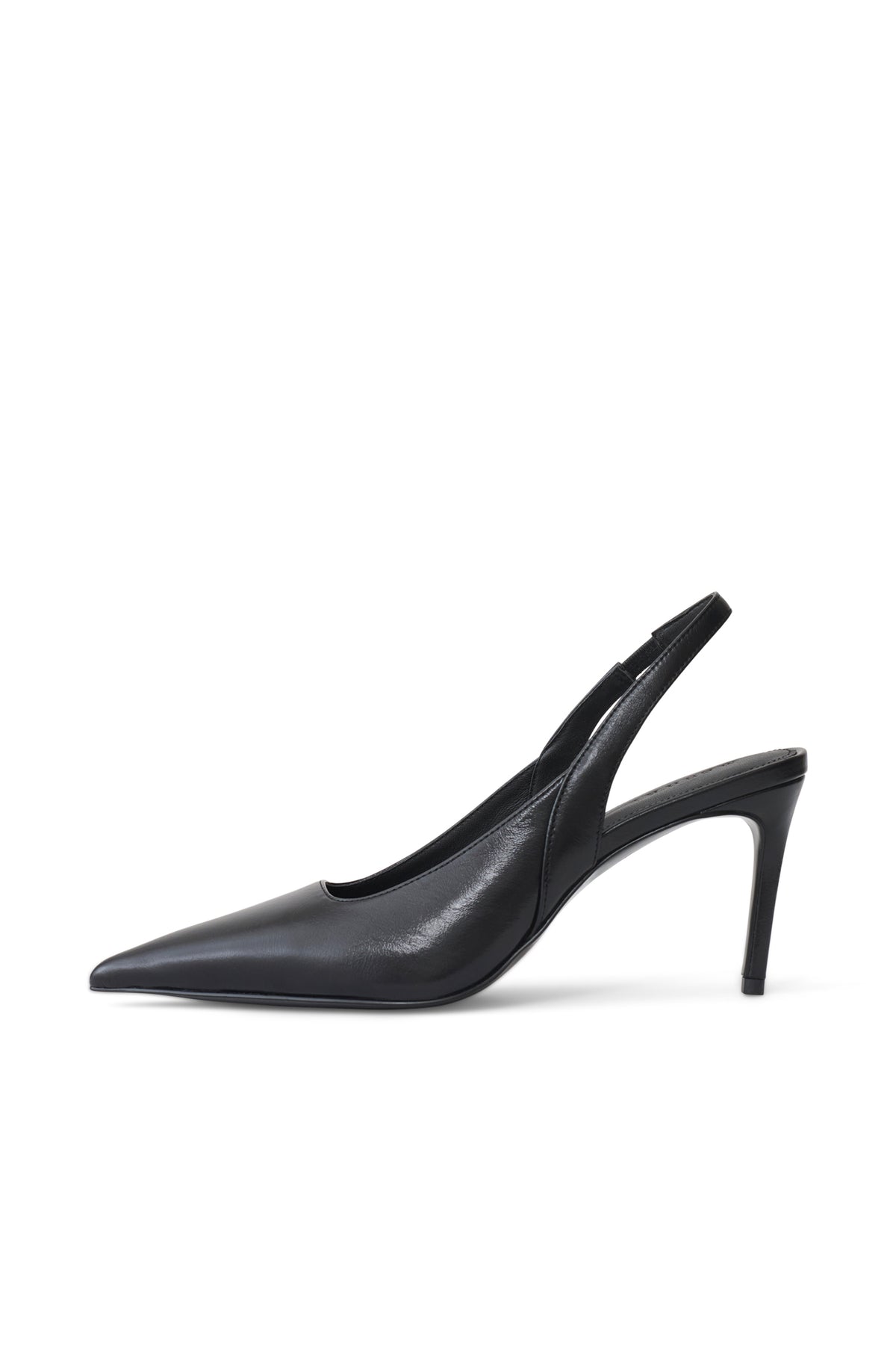 Samar Pointed Sling Back Heels - Black