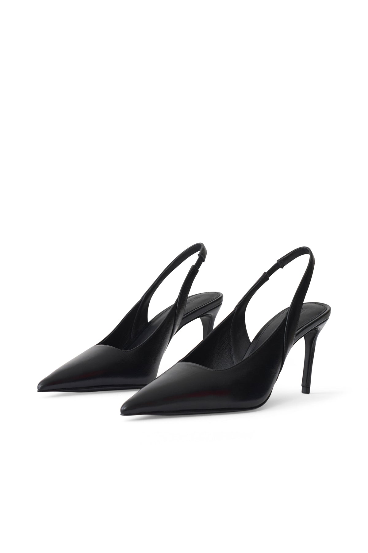 Samar Pointed Sling Back Heels - Black #2