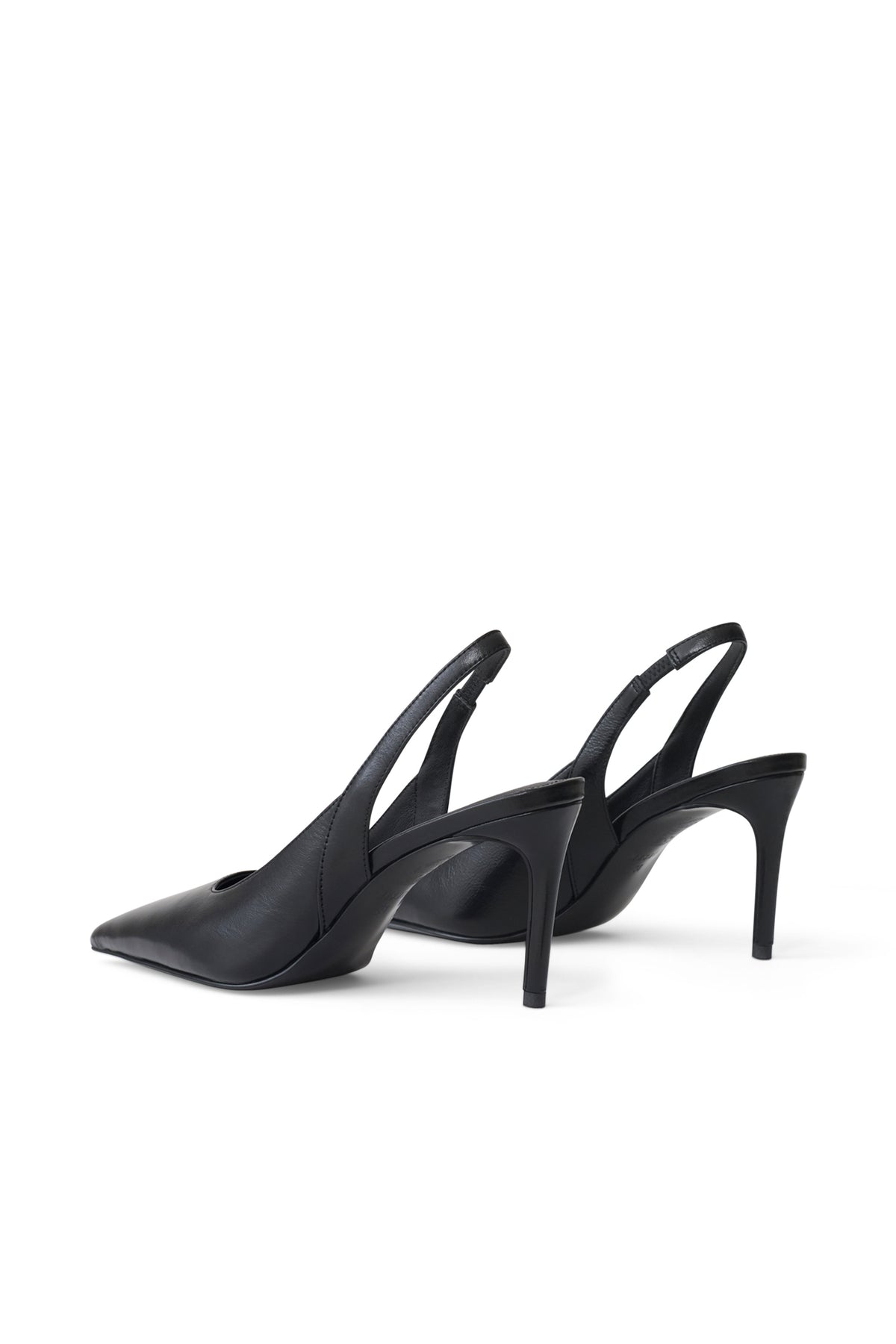 Samar Pointed Sling Back Heels - Black #4