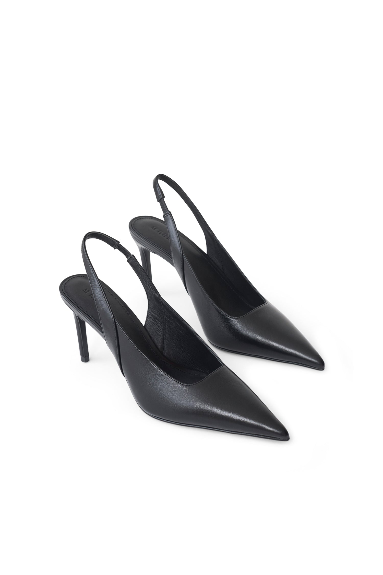 Samar Pointed Sling Back Heels - Black #5