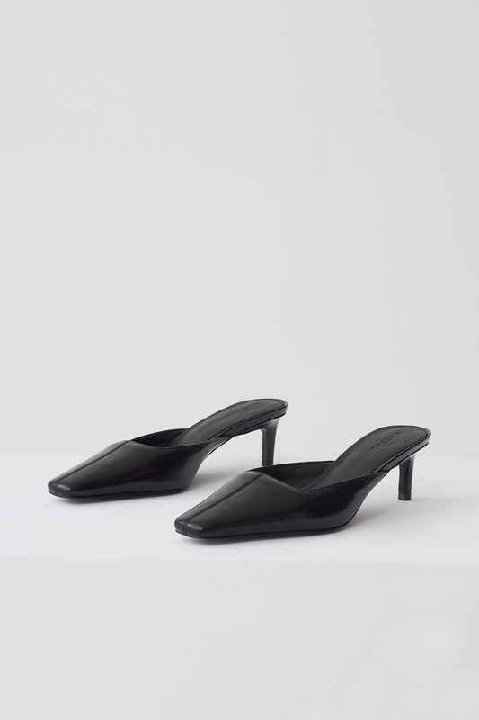 Stevie Pointed Square Toe Mule - Black