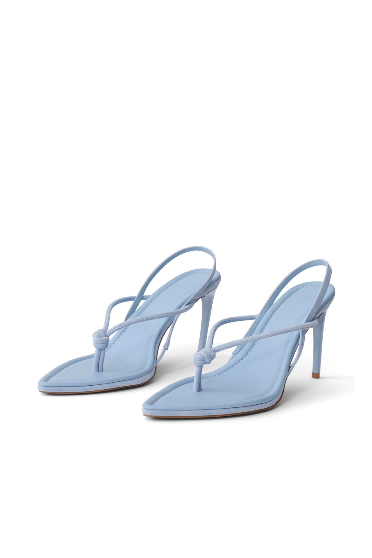 Nikkie Knot Sling Back Heel - Pale Blue Suede