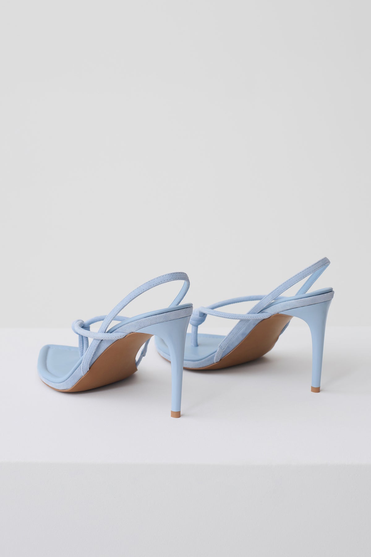 Nikkie Knot Sling Back Heel - Pale Blue Suede