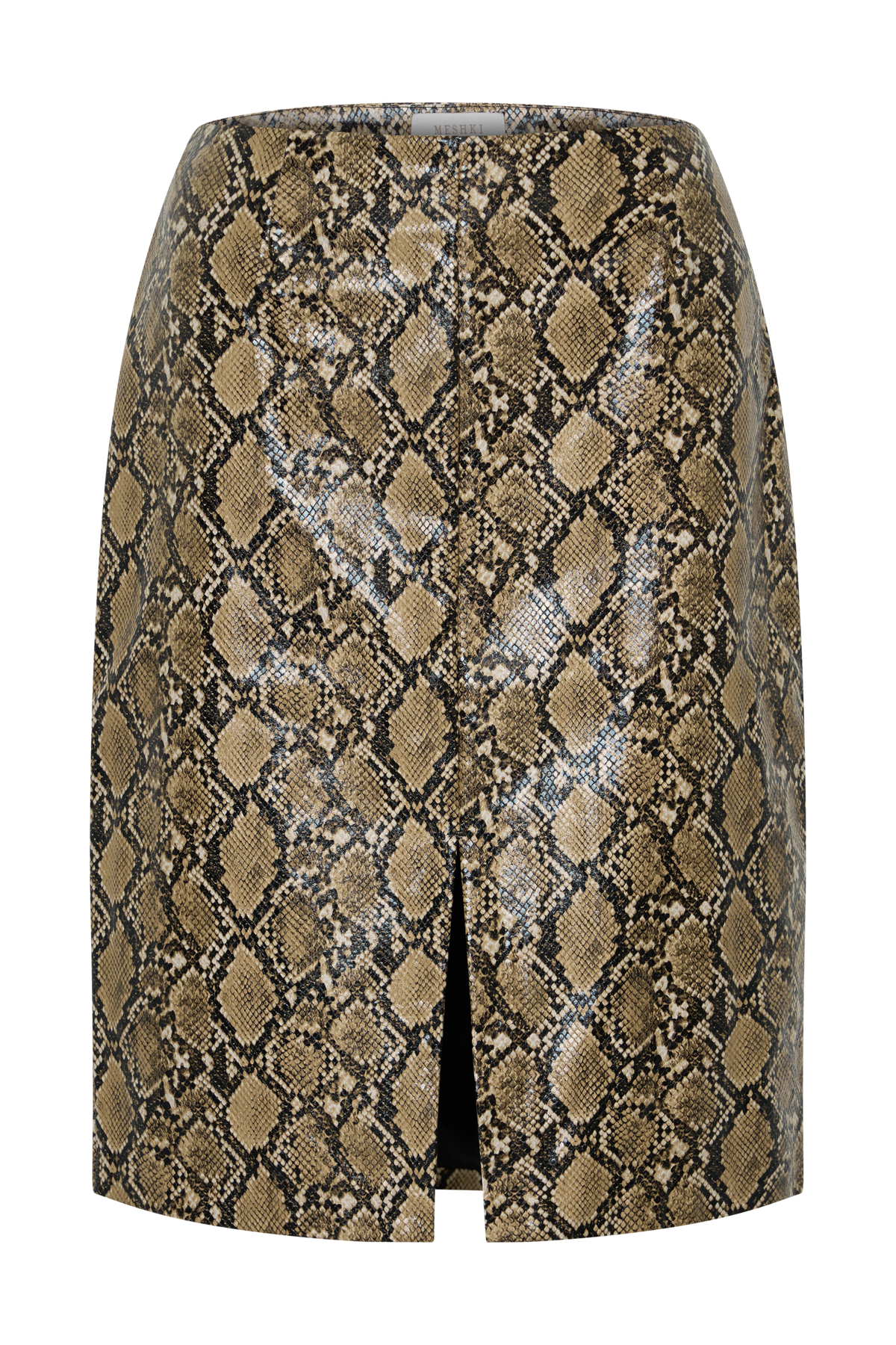 Alexis Faux Leather Midi Skirt - Snake Print