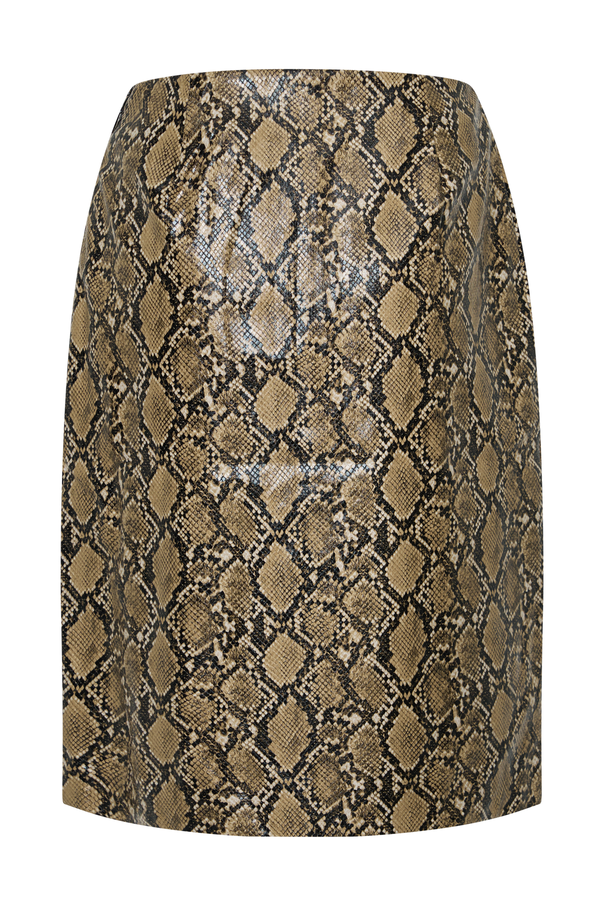Alexis Faux Leather Midi Skirt - Snake Print