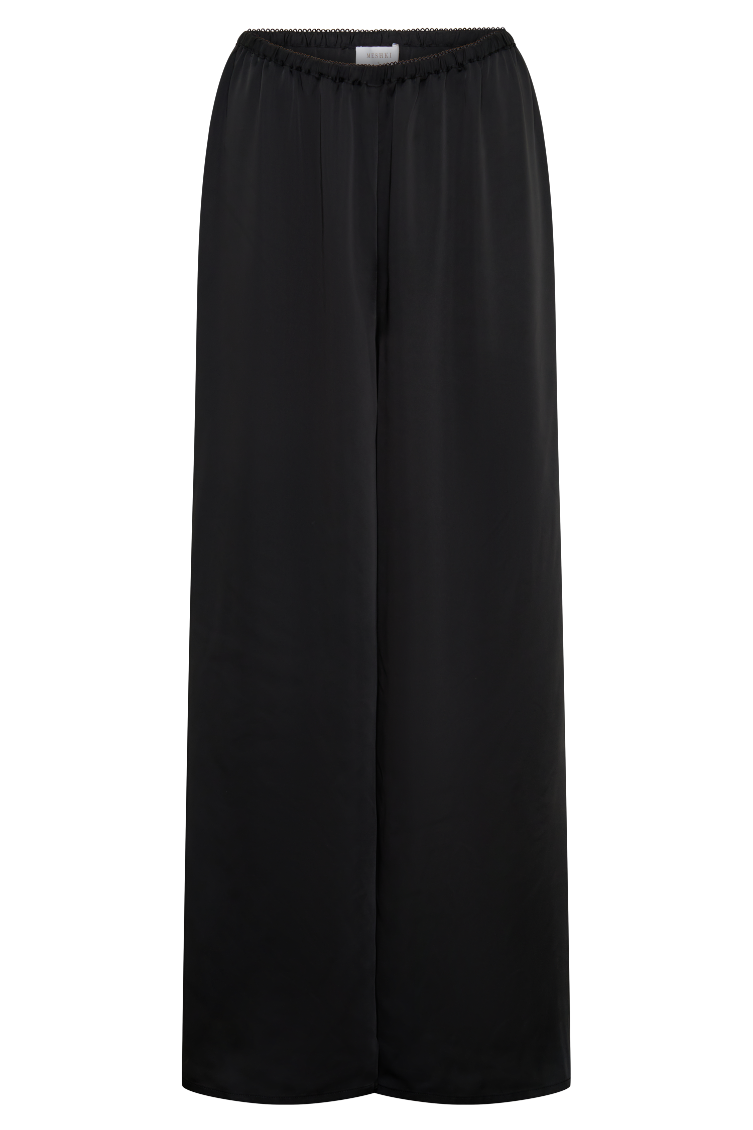 Alysa Satin And Lace Straight Pants - Black #9