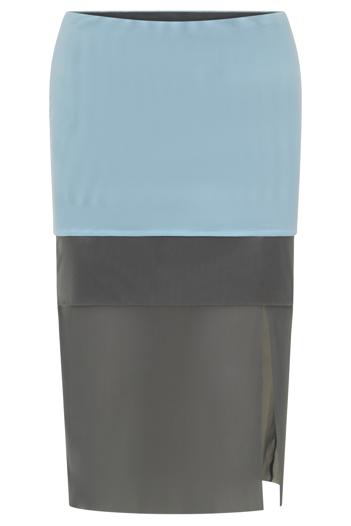 Arielle Mesh Layered Midi Skirt - Pale Blue/Navy #8