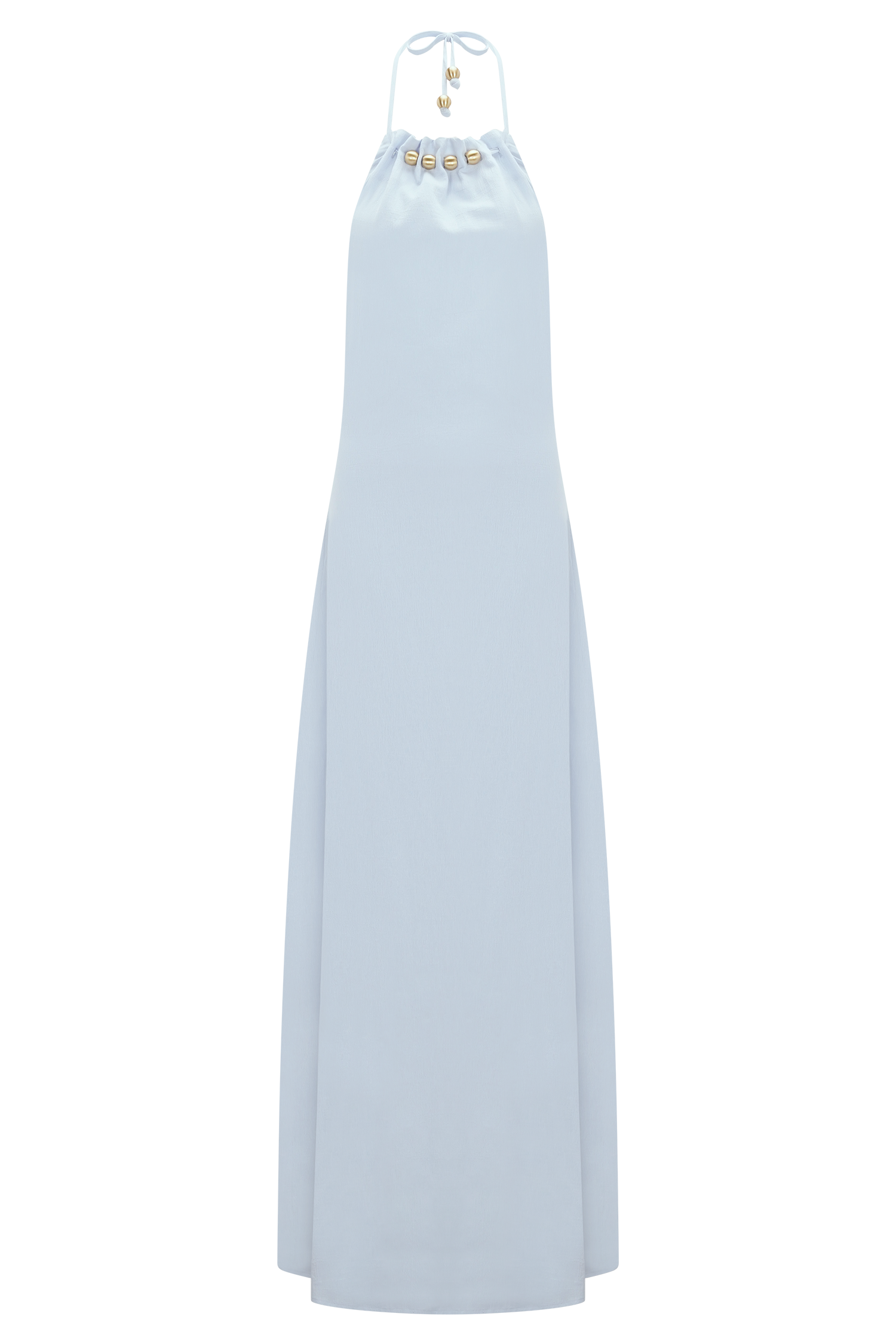 Abeda Cotton Maxi Dress With Hardware - Pale Blue #8