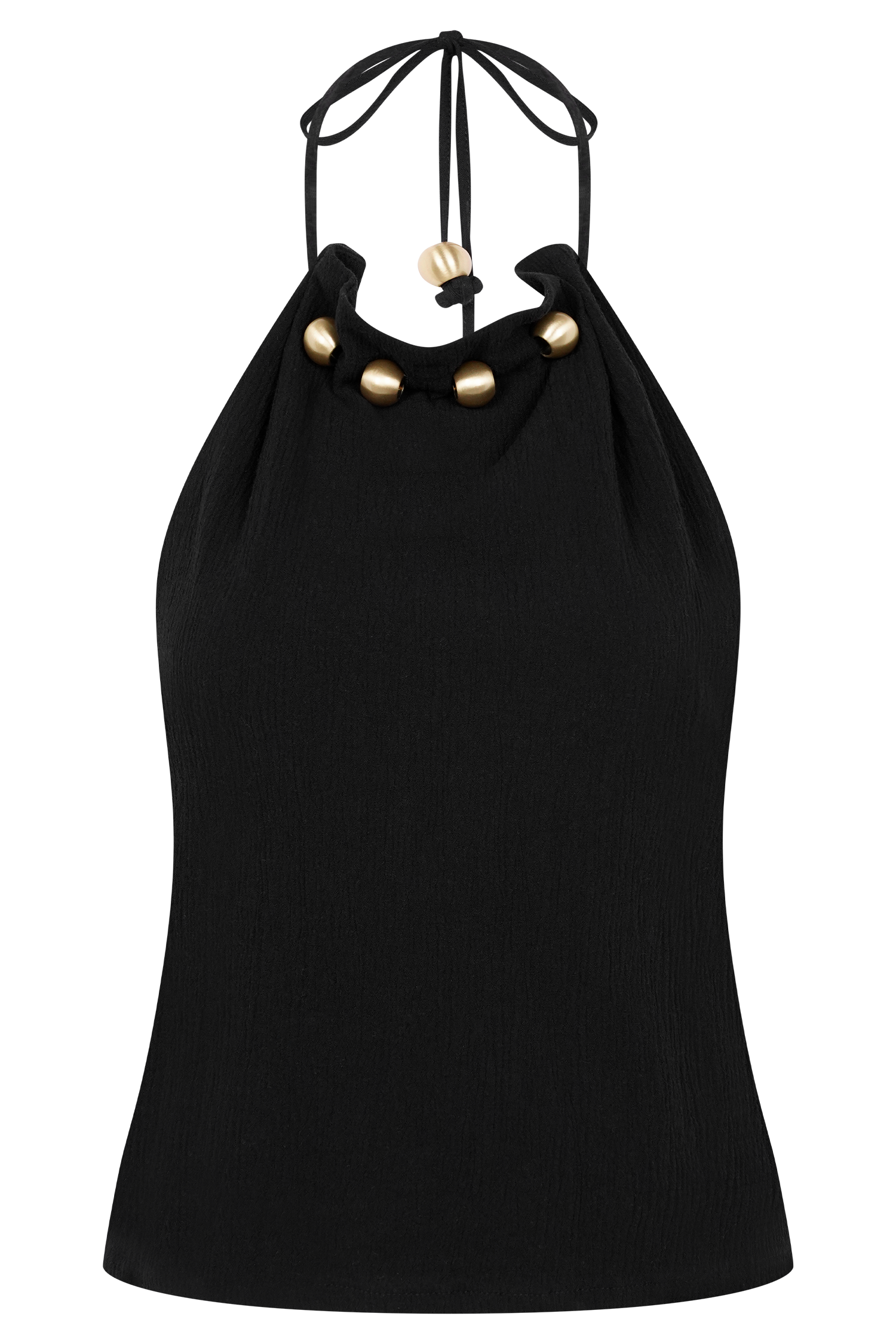Abeda Cotton Top With Hardware - Black #6