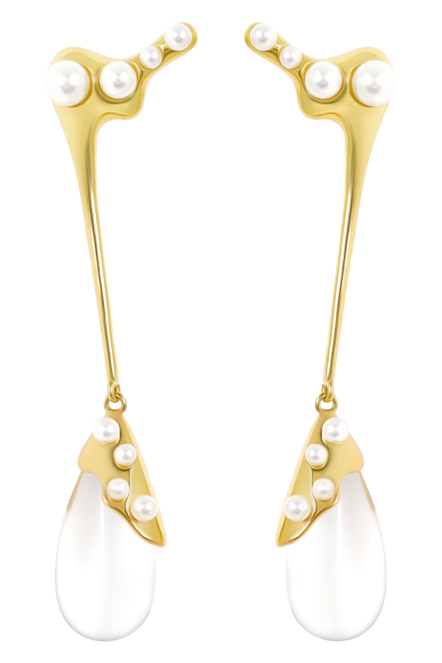Adelaide Pearl Drop Earrings - Gold #5