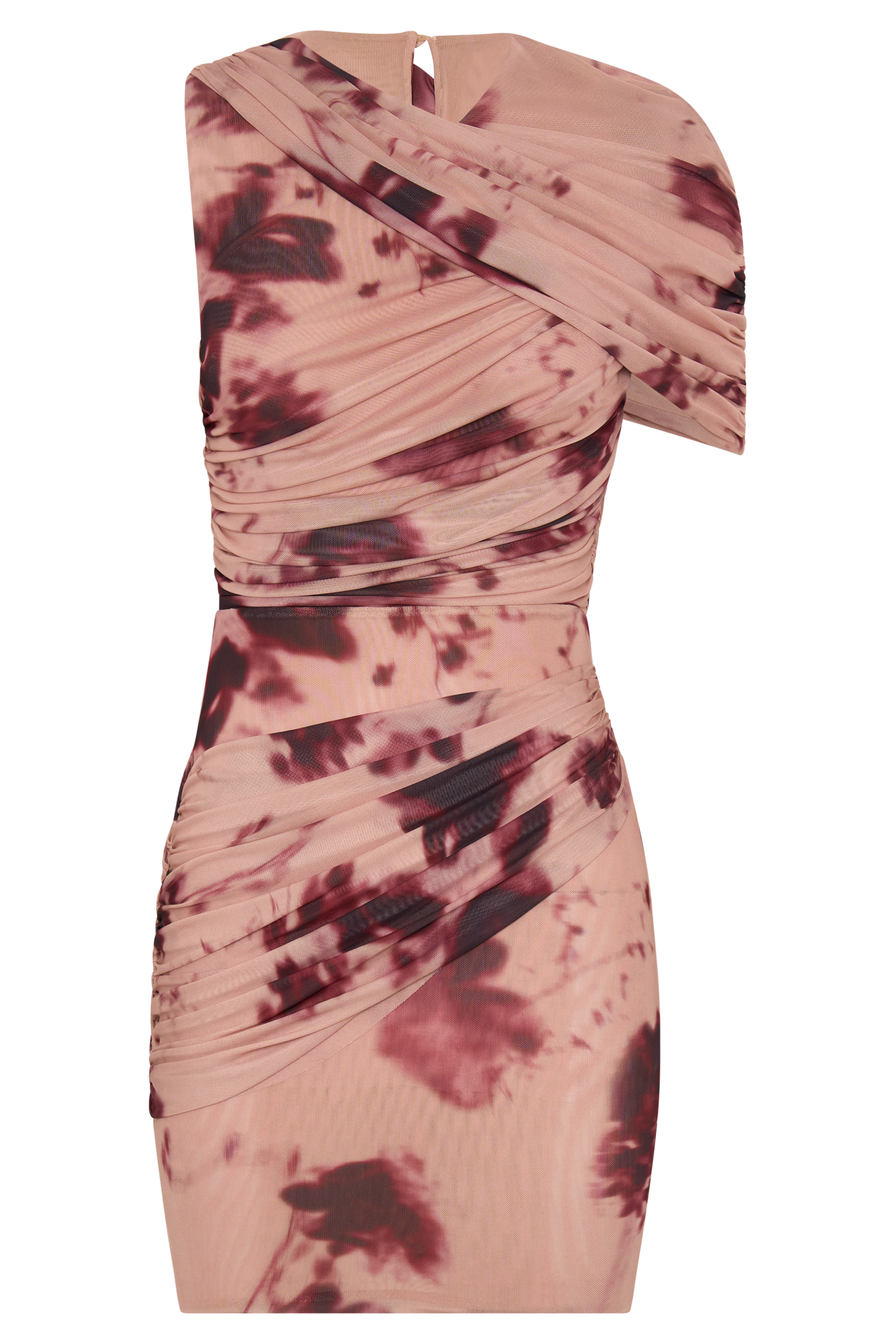 Adrienne One Shoulder Mesh Mini Dress