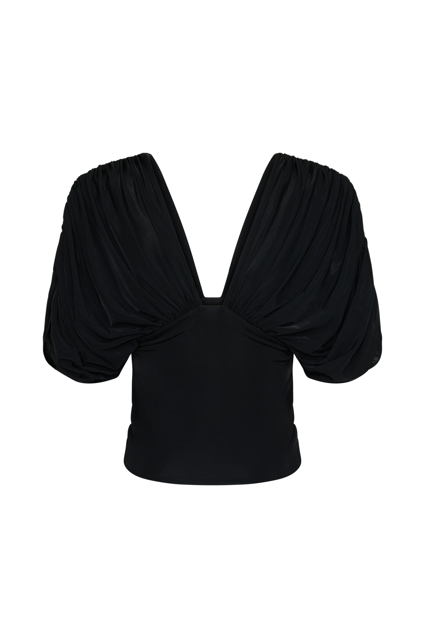 Aerin Gathered Bodice Top - Black