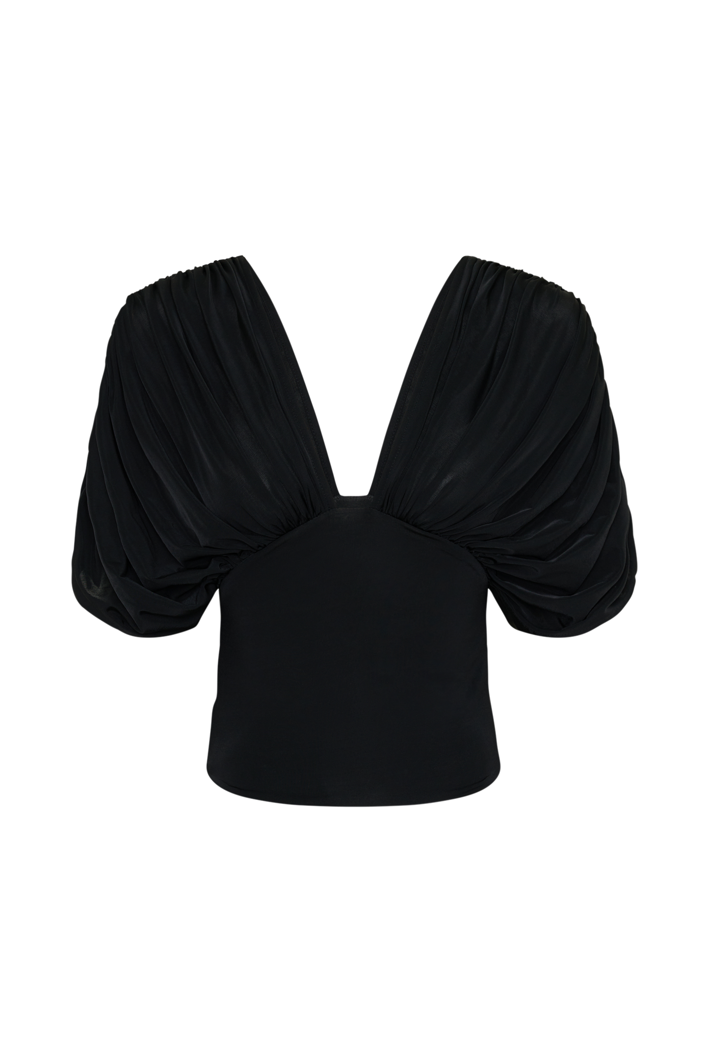 Aerin Gathered Bodice Top - Black