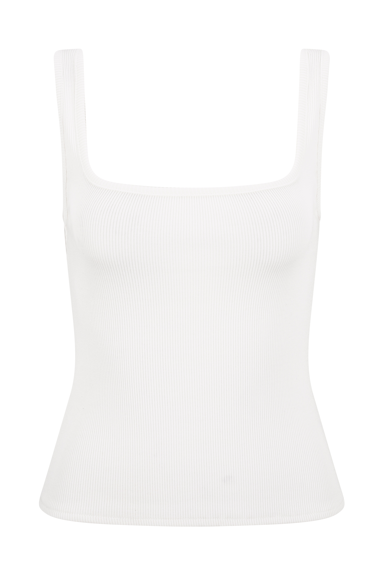 Aisling Ribbed Square Neck Sleeveless Top - Ivory #8