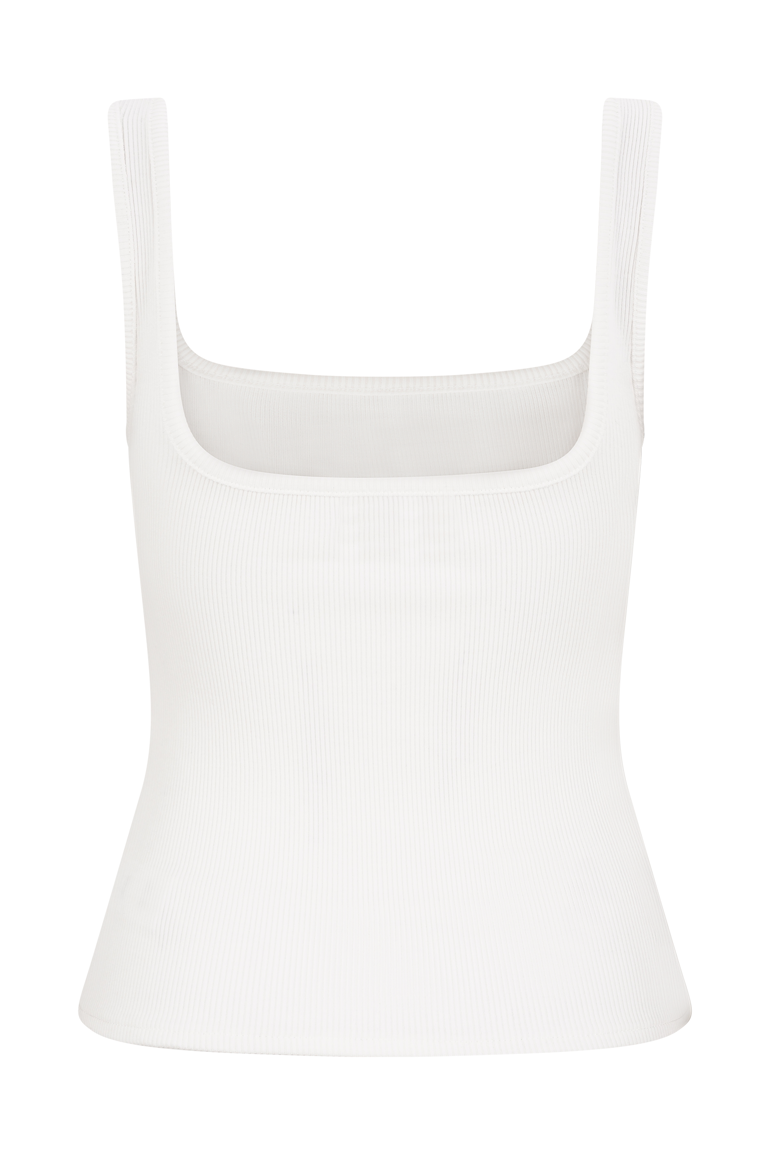 Aisling Ribbed Square Neck Sleeveless Top - Ivory #7