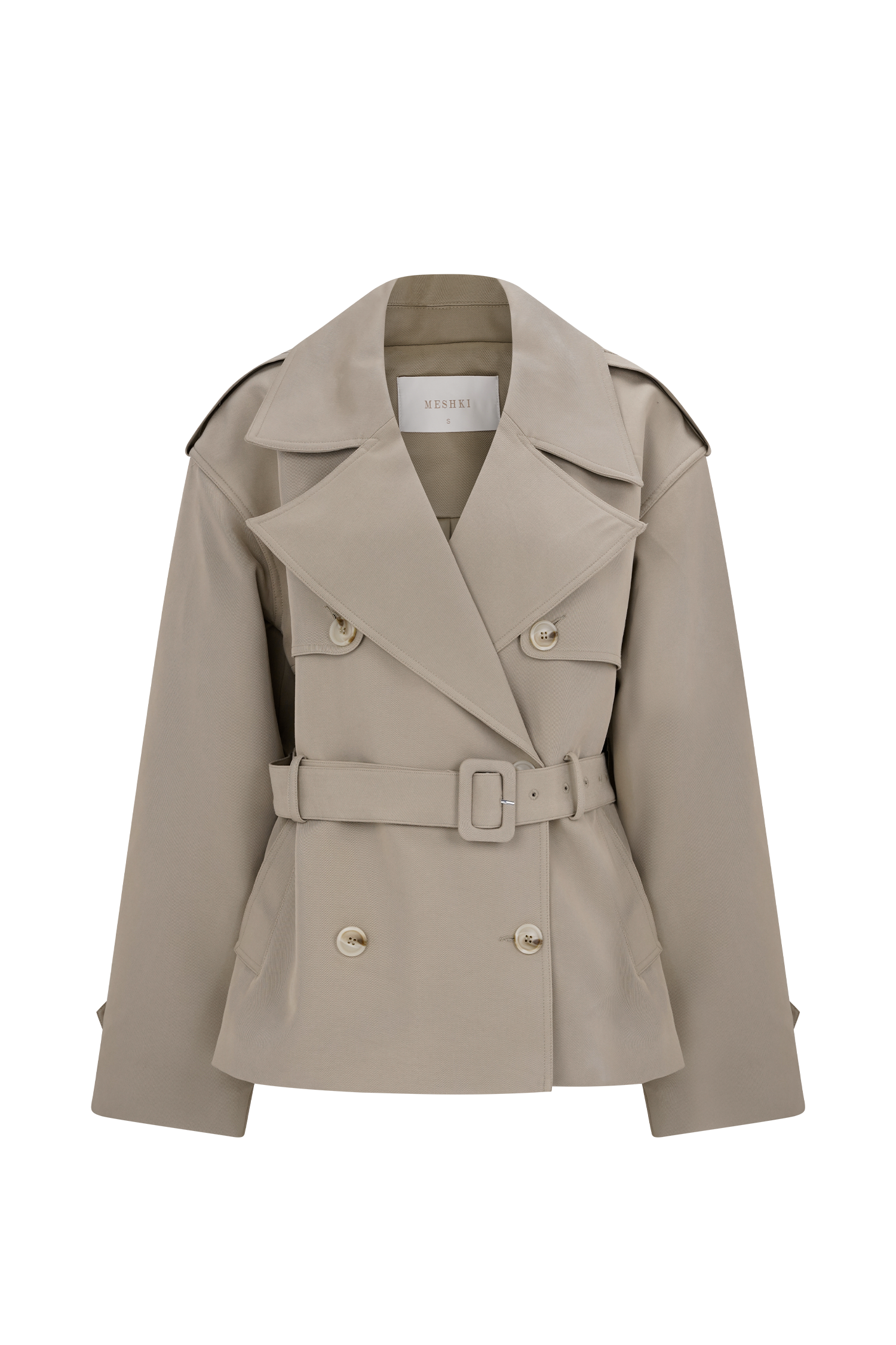 Alden Short Trench Jacket - Pebble | MESHKI