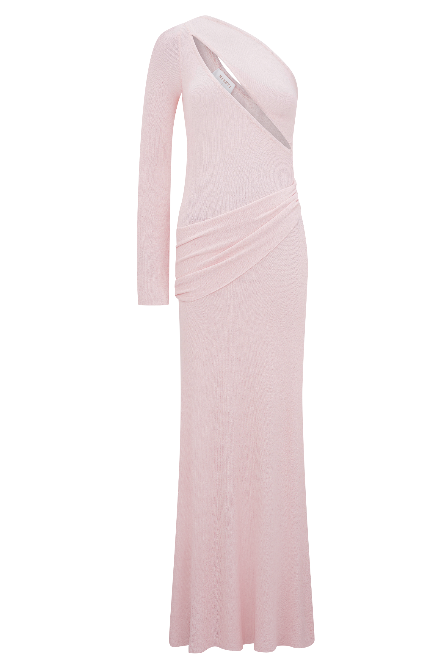 Alexius One Shoulder Knit Maxi Dress - Dusty Pink | MESHKI