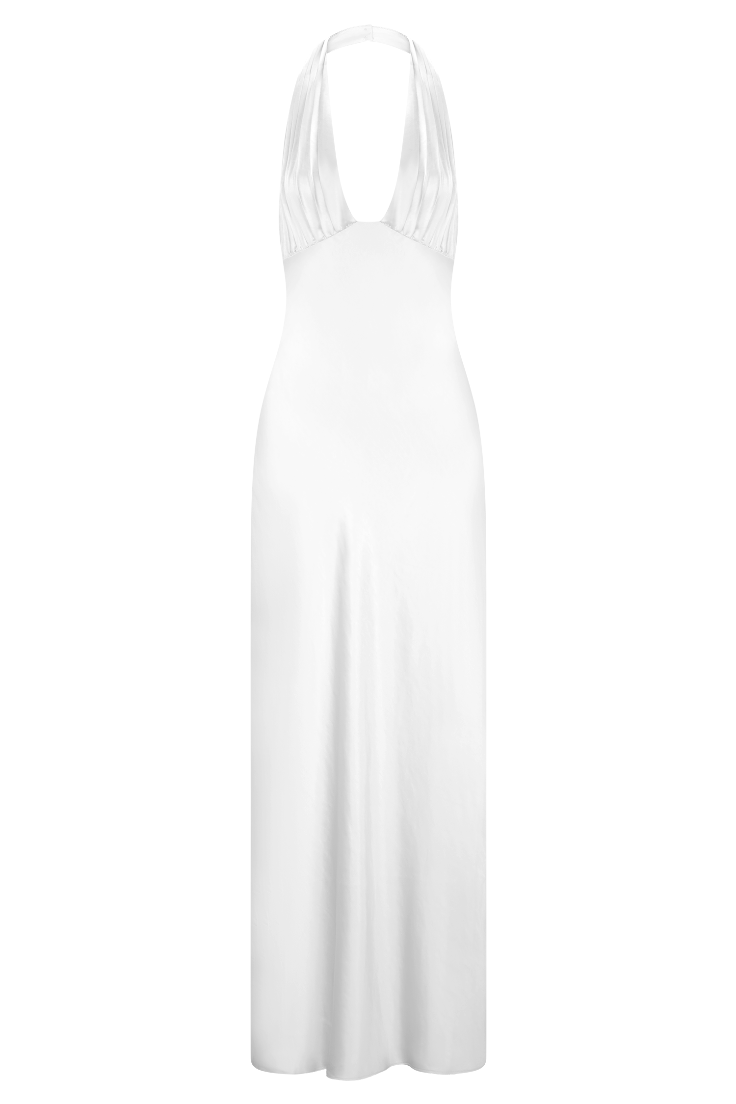 Alice Satin Halter Maxi Dress - White #11