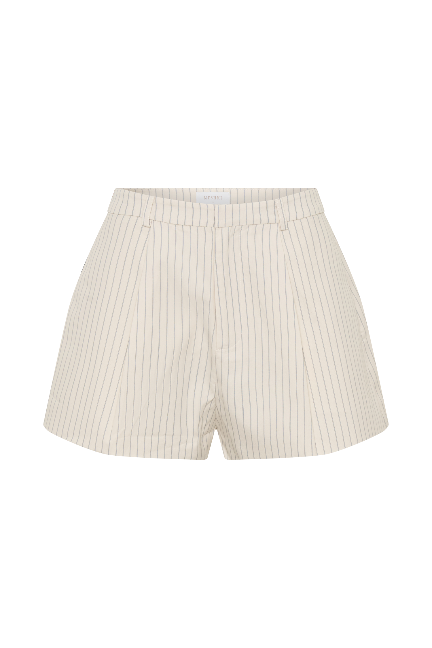 Alina Pintuck Cotton Shorts - Stripe #8