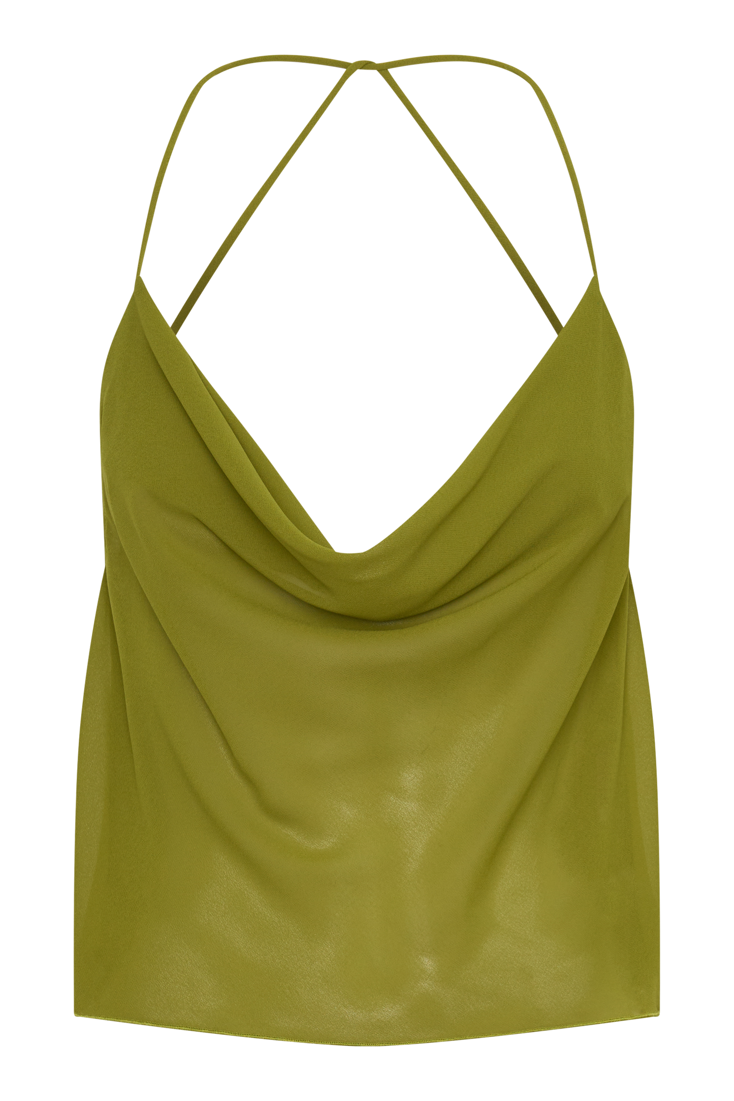 Amelia Low Back Chiffon Top - Green